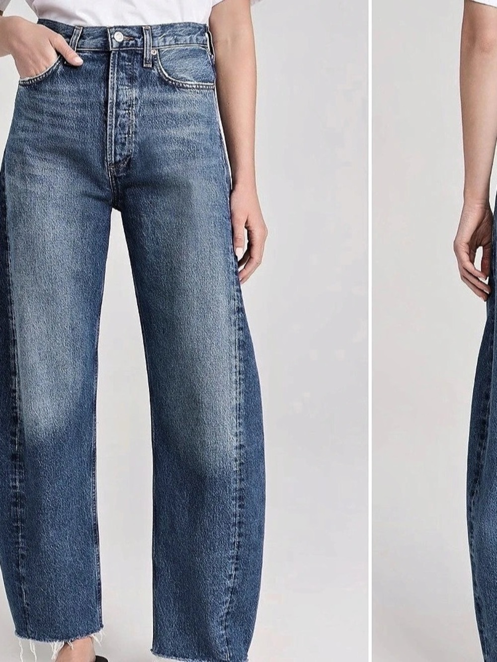 AGOLDE Luna High Rise Curved Taper Jeans Curved Taper Jeans in Blue Waist 28